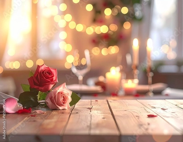 Obraz roses and candles