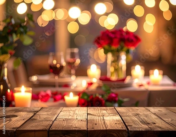 Obraz Valentine style empty table