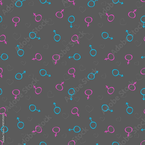 Fototapeta Seamless pattern hand drawn icon