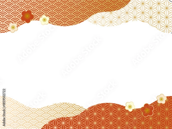 Fototapeta 和フレーム背景