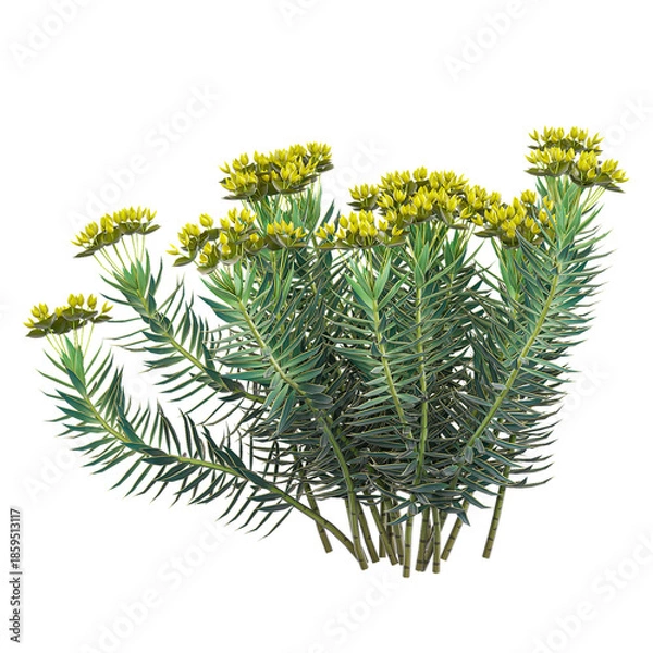 Obraz Isolated Gopher spurge Tree on transparent canvas