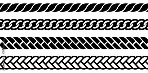 Obraz rope brush seamless pattern set