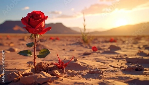 Obraz Red Rose in Desert.