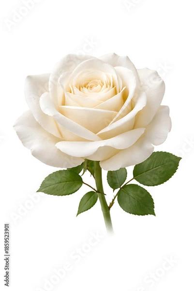 Obraz White Rose Flower Isolated
