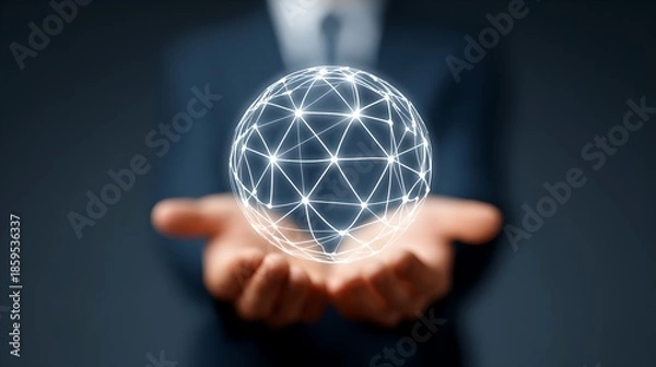 Obraz Future Technology Network Concept with Digital Global Connections