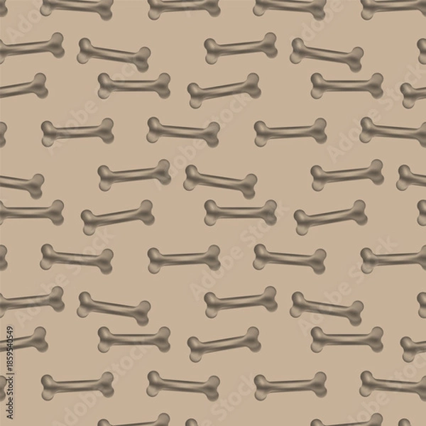 Obraz Seamless Dog Bone Pattern on Beige Background