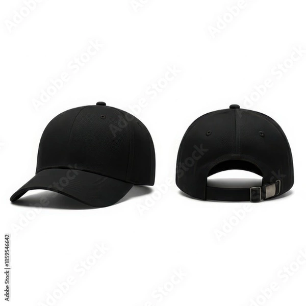 Obraz Black baseball cap isolated on white background
