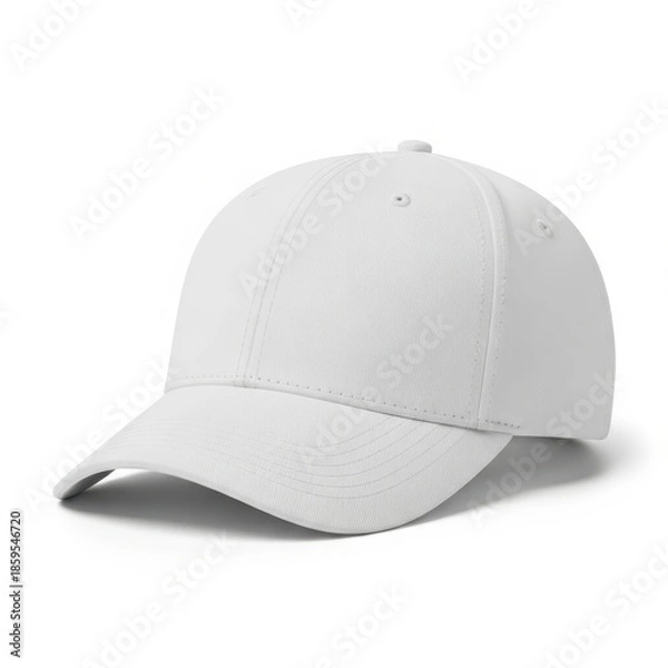 Obraz White baseball cap isolated on white background