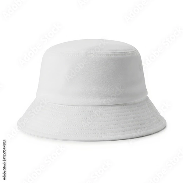 Obraz White bucket hat isolated on white background