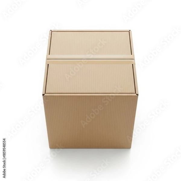 Obraz Cardboard box isolated on white background