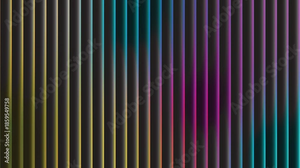 Obraz Abstract Vertical Neon Gradient Lines Background with Smooth Multicolor Glow