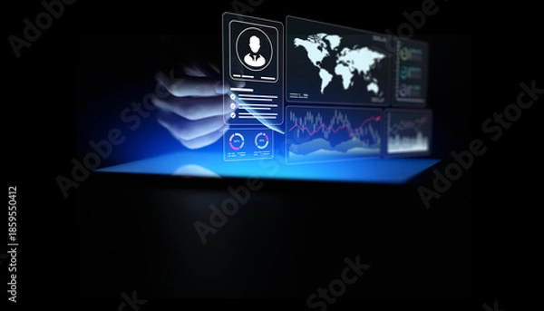 Obraz Global Data Visualization Dashboard with Interactive Business Analytics and Insights.