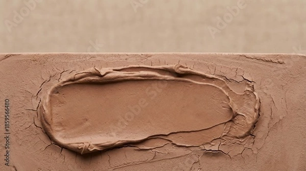Obraz Textured Clay Surface with Smooth Indentation