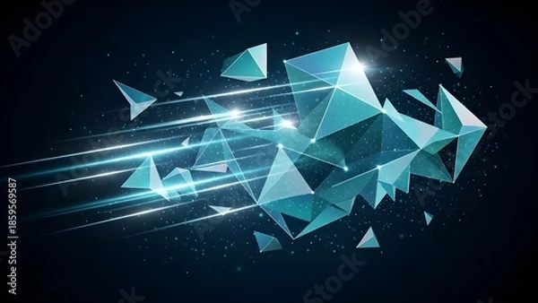 Obraz Abstract modern futuristic light triangle