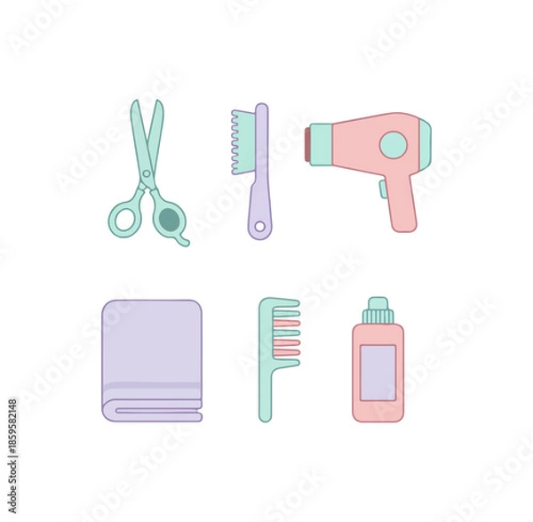 Obraz Styling tools set illustration