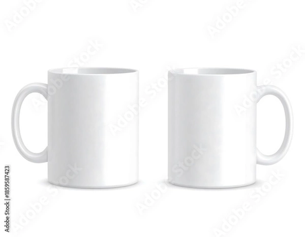 Obraz Two blank white mugs side-by-side