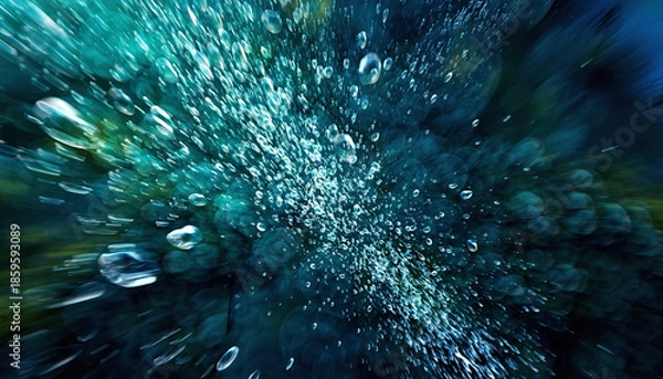 Obraz Underwater Bubbles Rising to Surface.