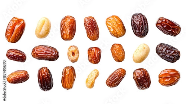 Obraz Assorted Dates on Transparent Background
