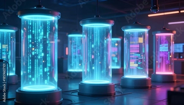 Obraz Glowing Cyber Data Chip