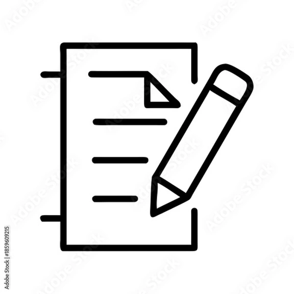 Obraz Document with pencil symbolizing writing and note-taking  