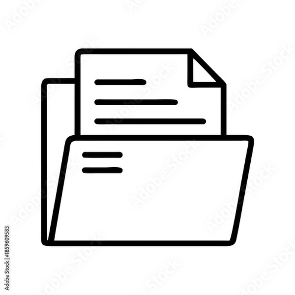 Obraz Document folder with papers and notes in minimalist style  