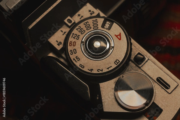 Obraz Vintage camera shutter speed dial close up