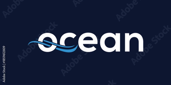 Obraz modern word ocean logo design vector