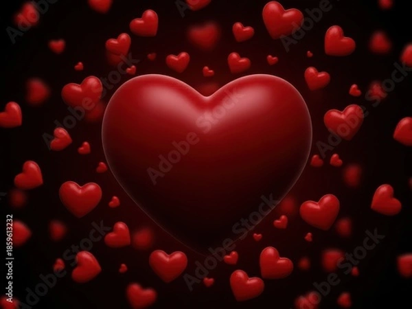 Fototapeta Heart surrounded by hearts