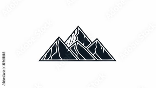 Obraz Stylized mountain range graphic with sharp peaks.