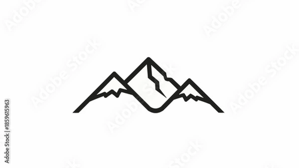 Obraz Minimalist mountain range outline simple graphic design.