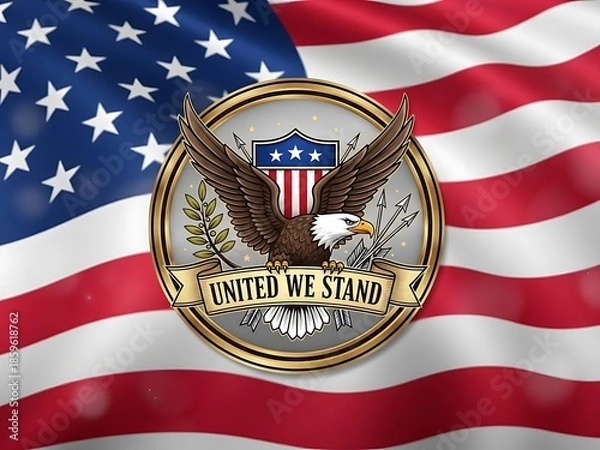 Obraz American Eagle emblem centered on the U.S