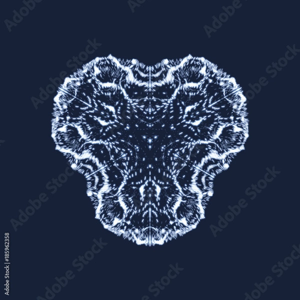 Fototapeta Wireframe Object with Dots. Abstract 3D Connection Structure. Geometric Shape for Design. Lattice Geometric Element,