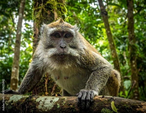 Fototapeta Monkey in a lush forest (1)