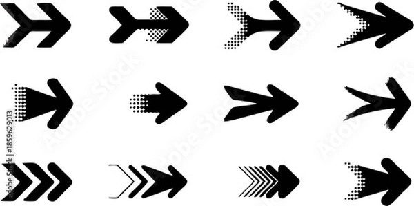Fototapeta Modern Arrow Direction Icons Set for Navigation and Interface Design