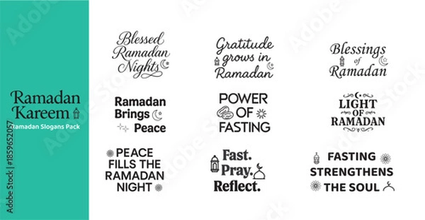 Obraz Ramadan Slogan Pack Islamic Typography Quotes Collection