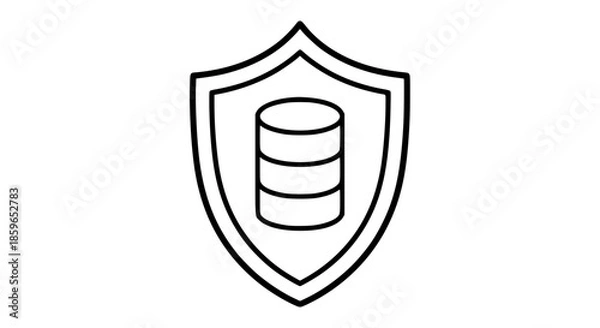 Obraz Data shield clear symbol black white icon