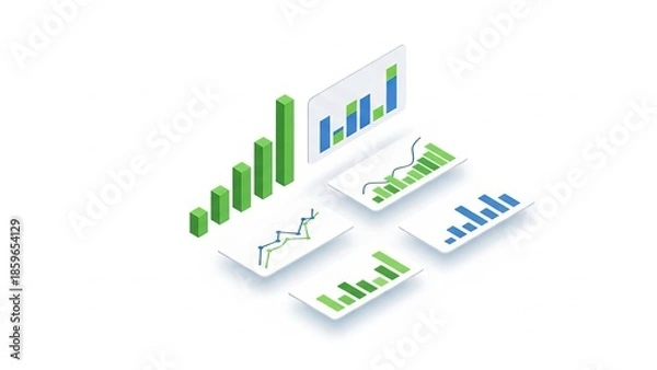 Obraz Isometric Business Analytics Data Visualization