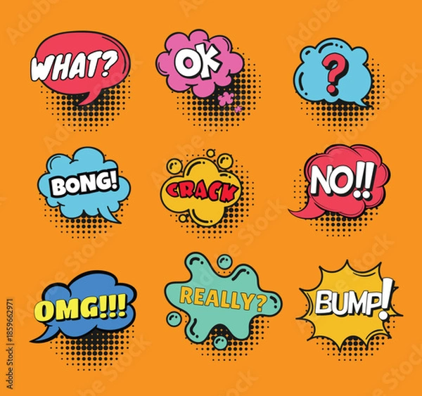 Obraz vector set of comic speech bubbles