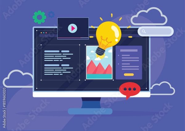 Obraz cloud computing concept with laptop