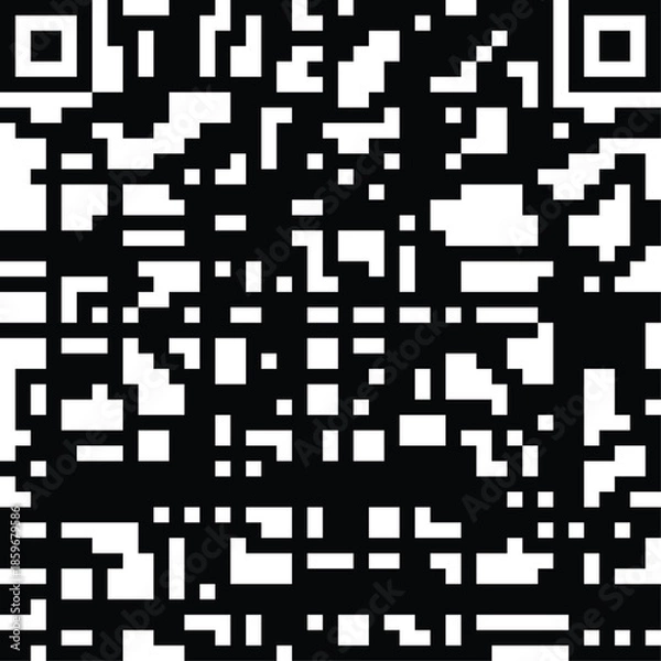 Fototapeta Black and white qr code