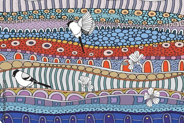 Obraz seamless pattern with birds and flowers