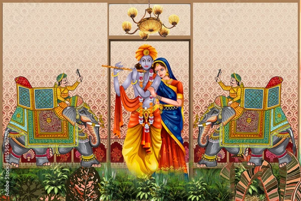 Obraz radha krishna painting