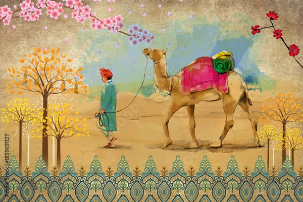 Obraz camel in the sahara desert