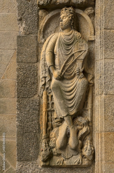 Obraz Statue of king David playing his Lyre