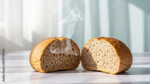 Fototapeta 焼きたてパン湯気ほかほか