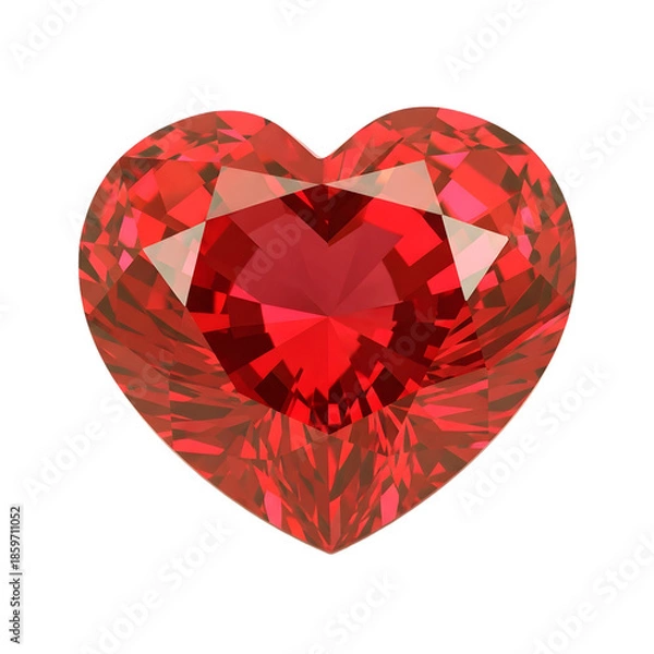 Obraz Vibrant red heart-shaped gemstone