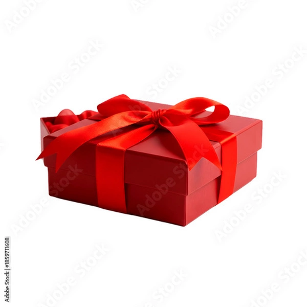 Obraz Red gift box with bow
