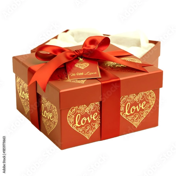 Obraz Elegant love gift box with bow