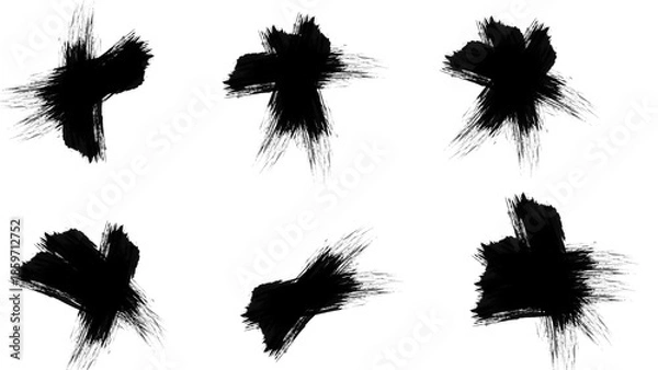 Obraz Black Brush Stroke Set