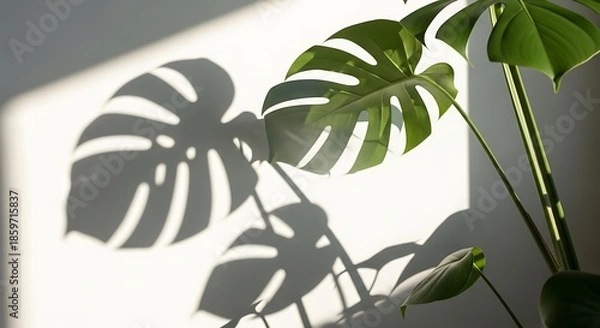 Obraz Monstera plant shadow on wall